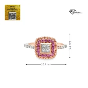 14K Rose Gold Pink Diamond Ring