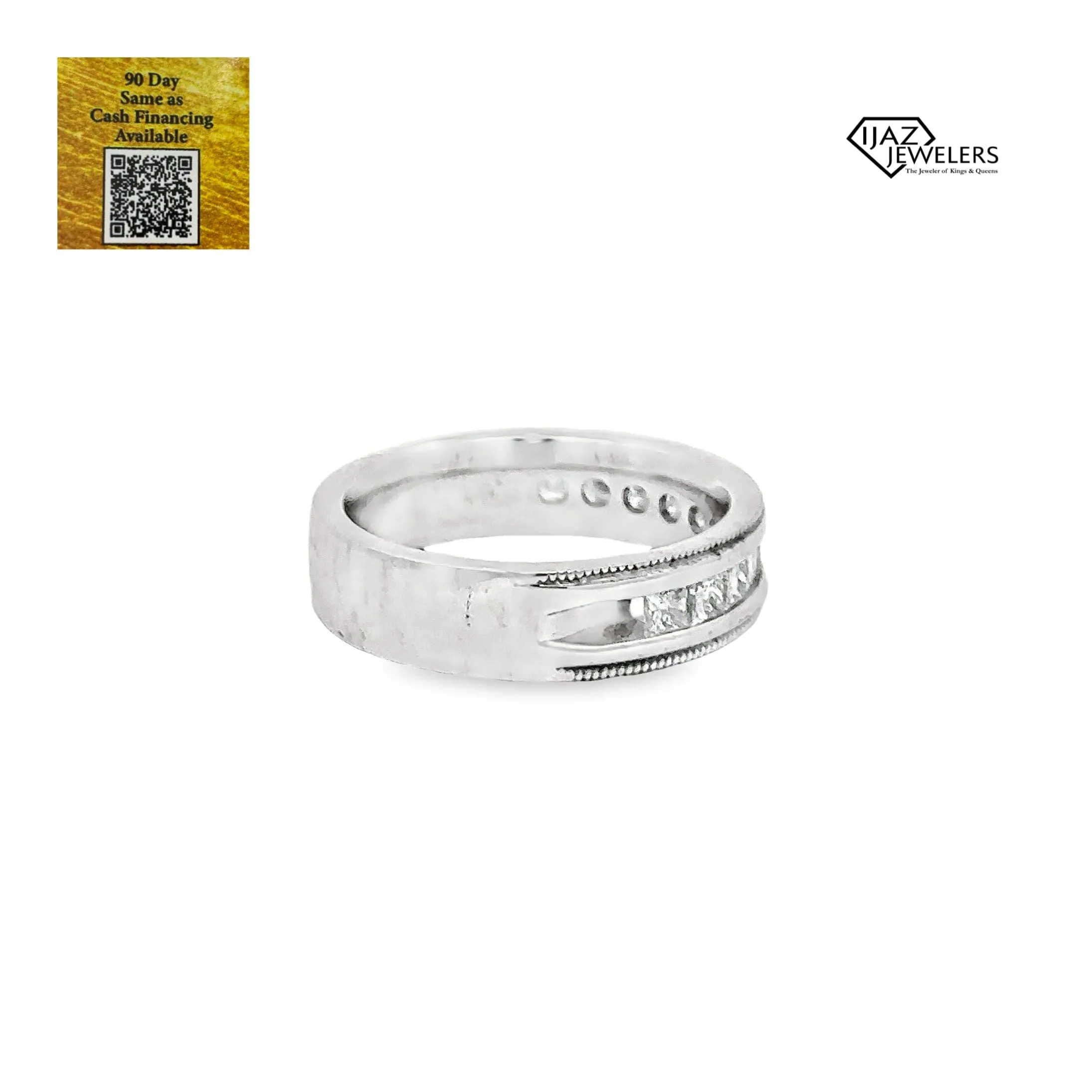 14K White Gold 1.00 Diamond Wedding Band