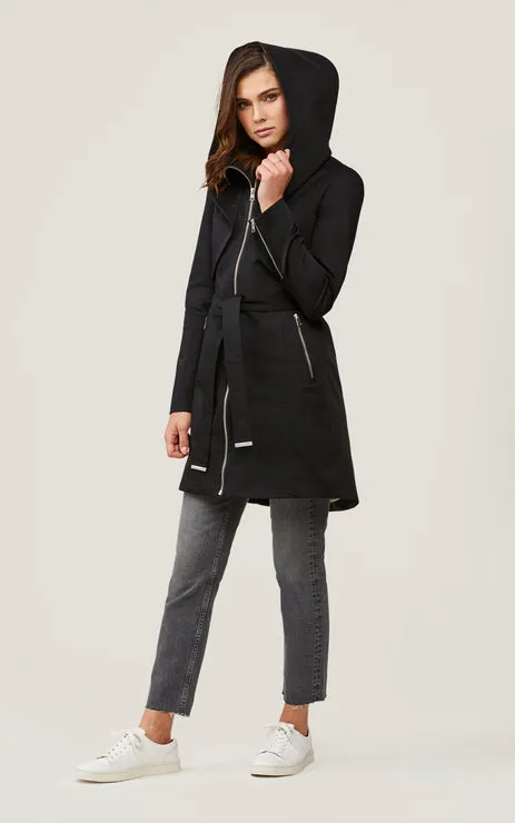 ARABELLA water-repellent trench coat with hood BLACK