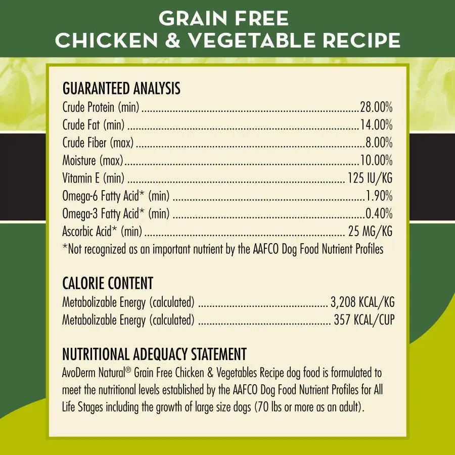 AvoDerm Grain Free Chicken and Vegetables Dry Dog Food