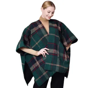 Beautiful Plaid Check Patterned Poncho