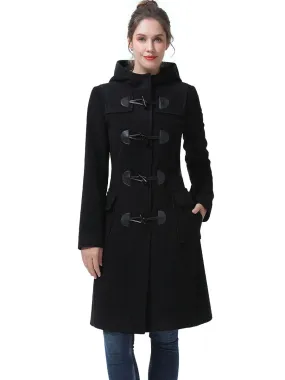 BGSD Women Liv Hooded Toggle Duffle Wool Coat