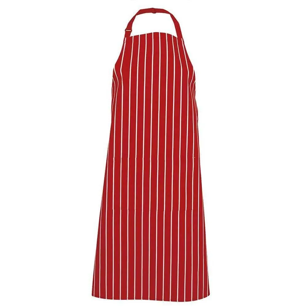 Bib Striped Apron With Pocket