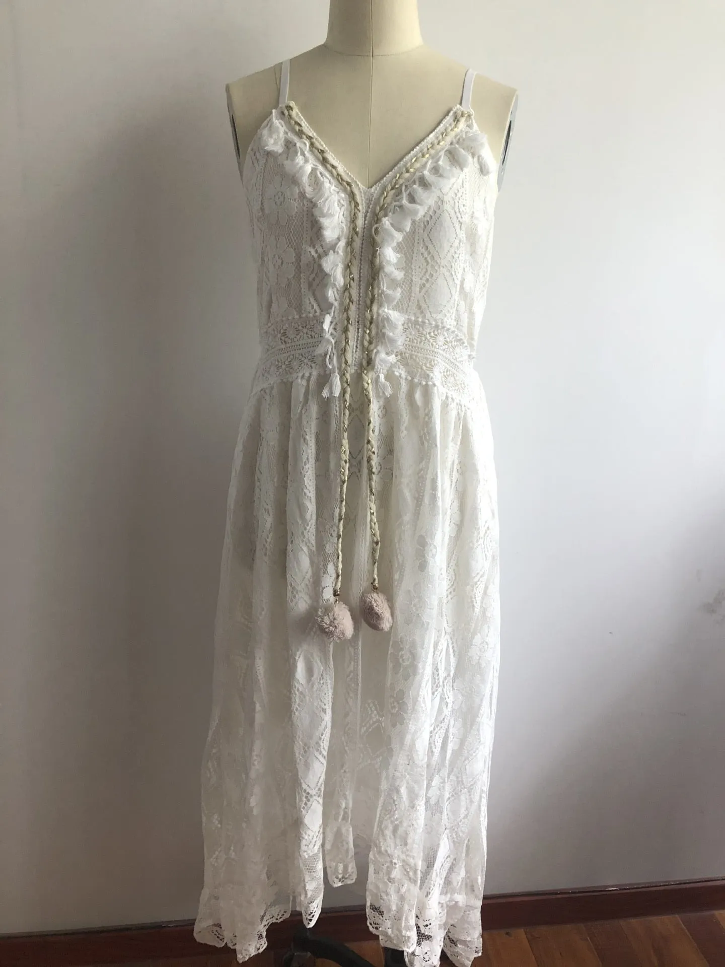 Boho Bliss Tassel Lace Dress