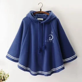 Cute Moon Cat Cape Hoodie AD12180