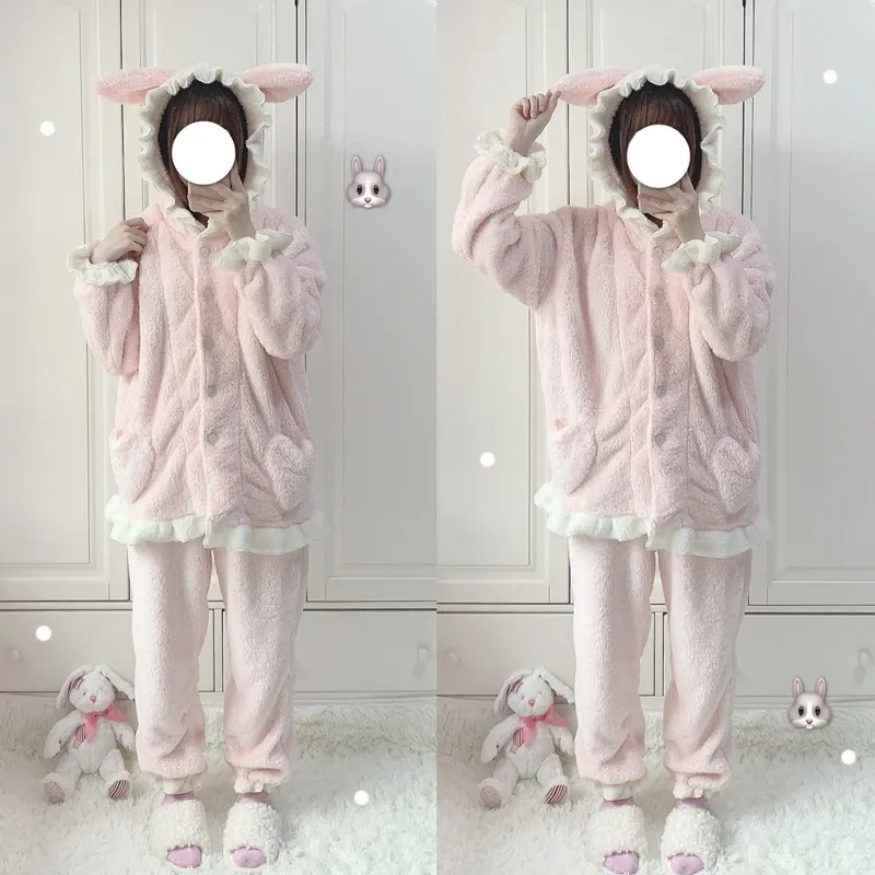 Cute Rabbit Ear Pajamas Set AD12815