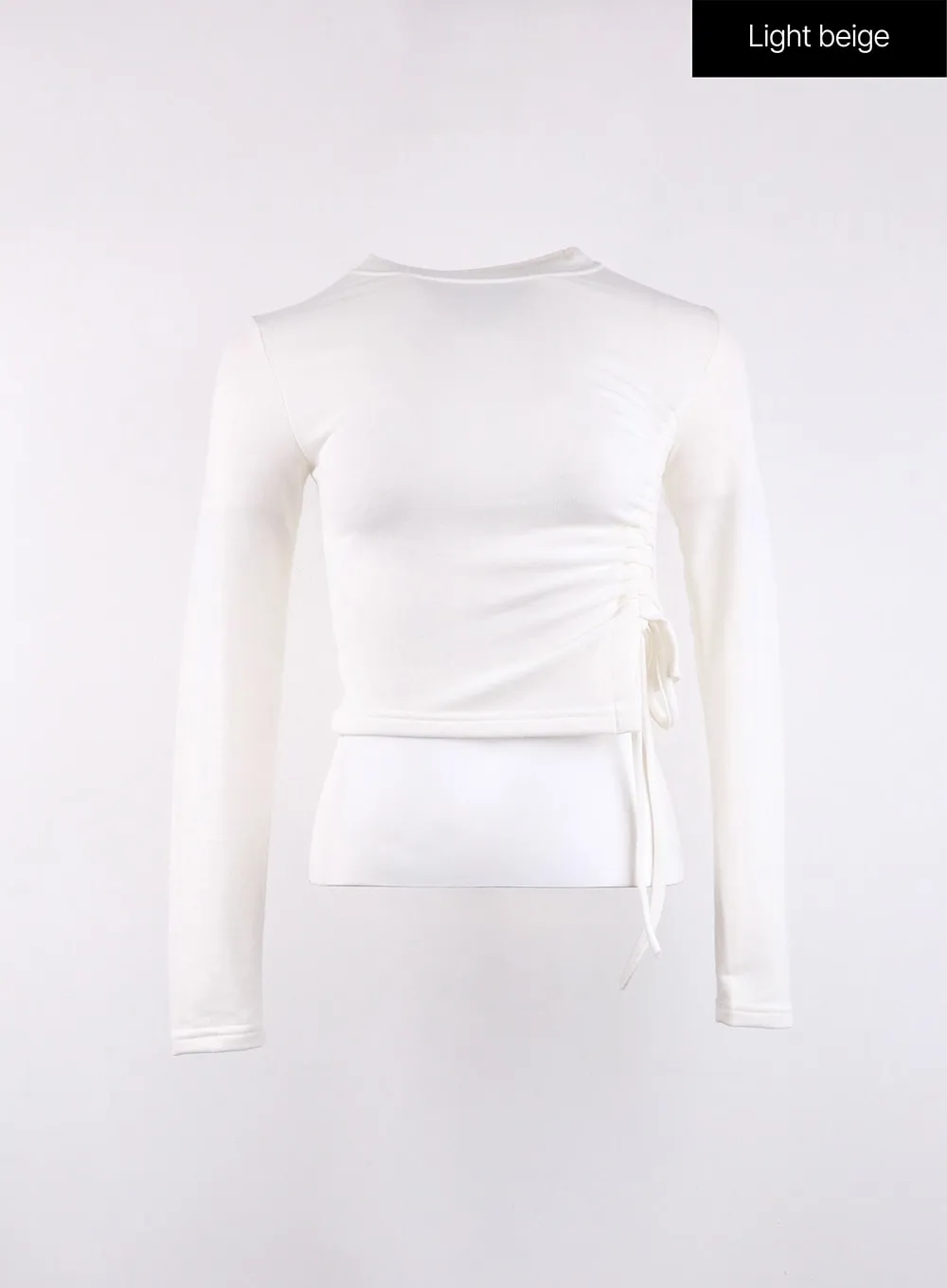 Drawstring Long Sleeve Round Neck Tee CJ419