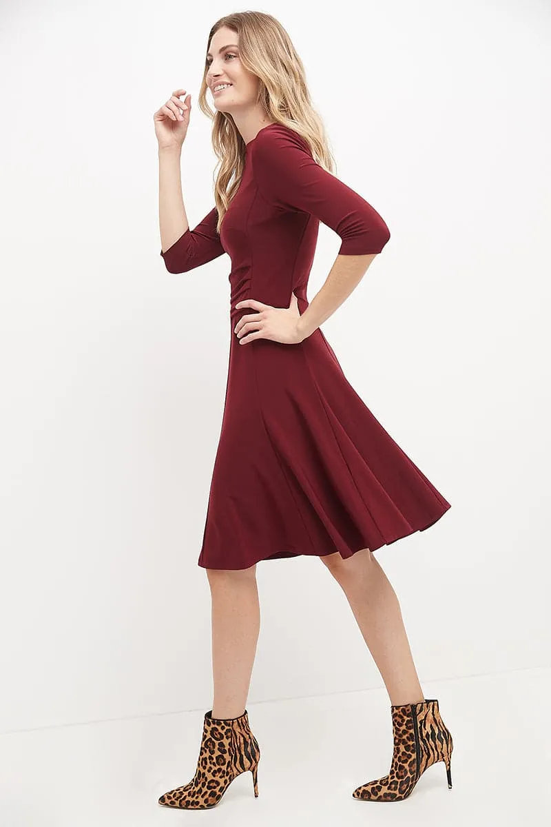 Flared Business Dress with 3/4 Sleeves