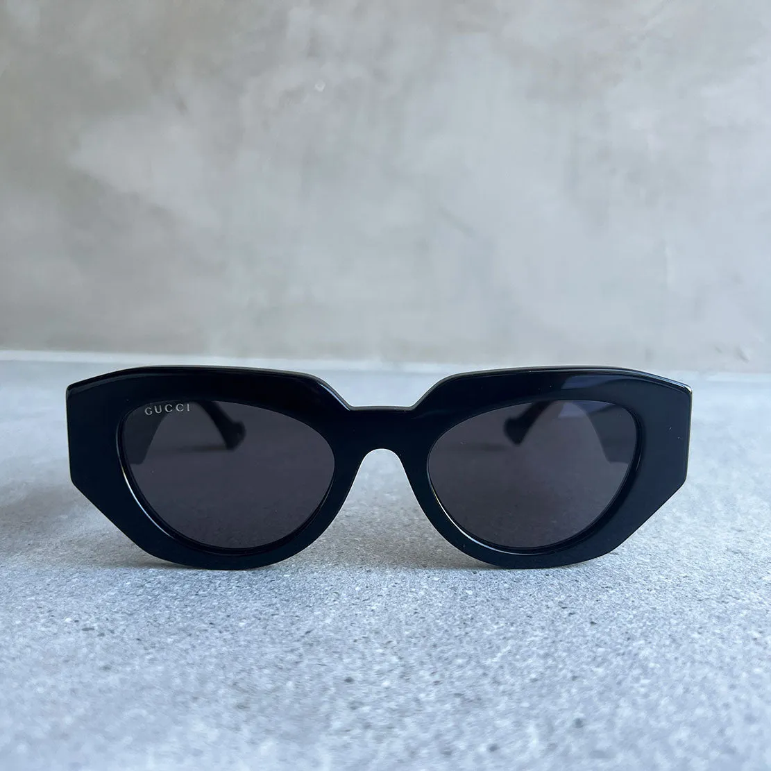 Gucci GG1421S GG Acetate Geometric Cat-eye Sunglasses