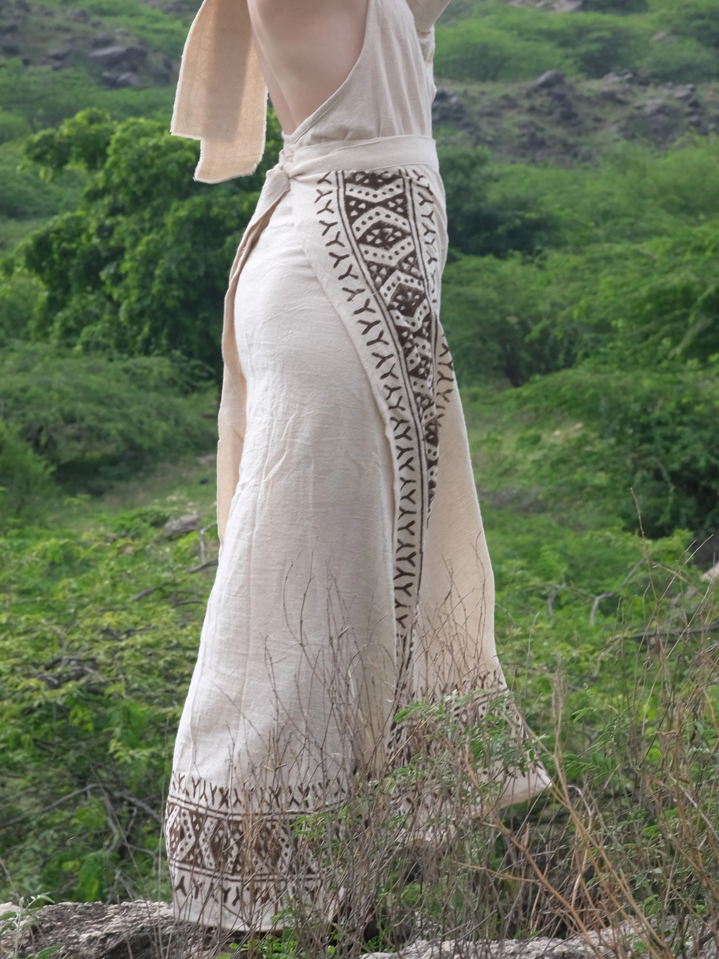 Handloom Wrap Long Skirt