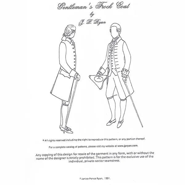 JP Ryan Frock Coat Pattern