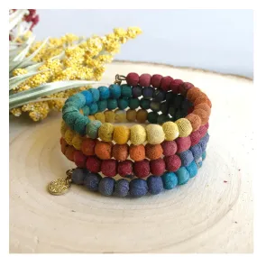 Kantha Rainbow Spiral Bracelet