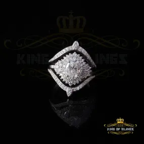 King Of Blings Solitaire Enhancer Guard Wrap Ring Insert SZ7 925 White Silver 3CT Moissanite