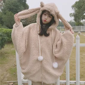 Lovely Rabbit Hoodie Plush Coat AD12686