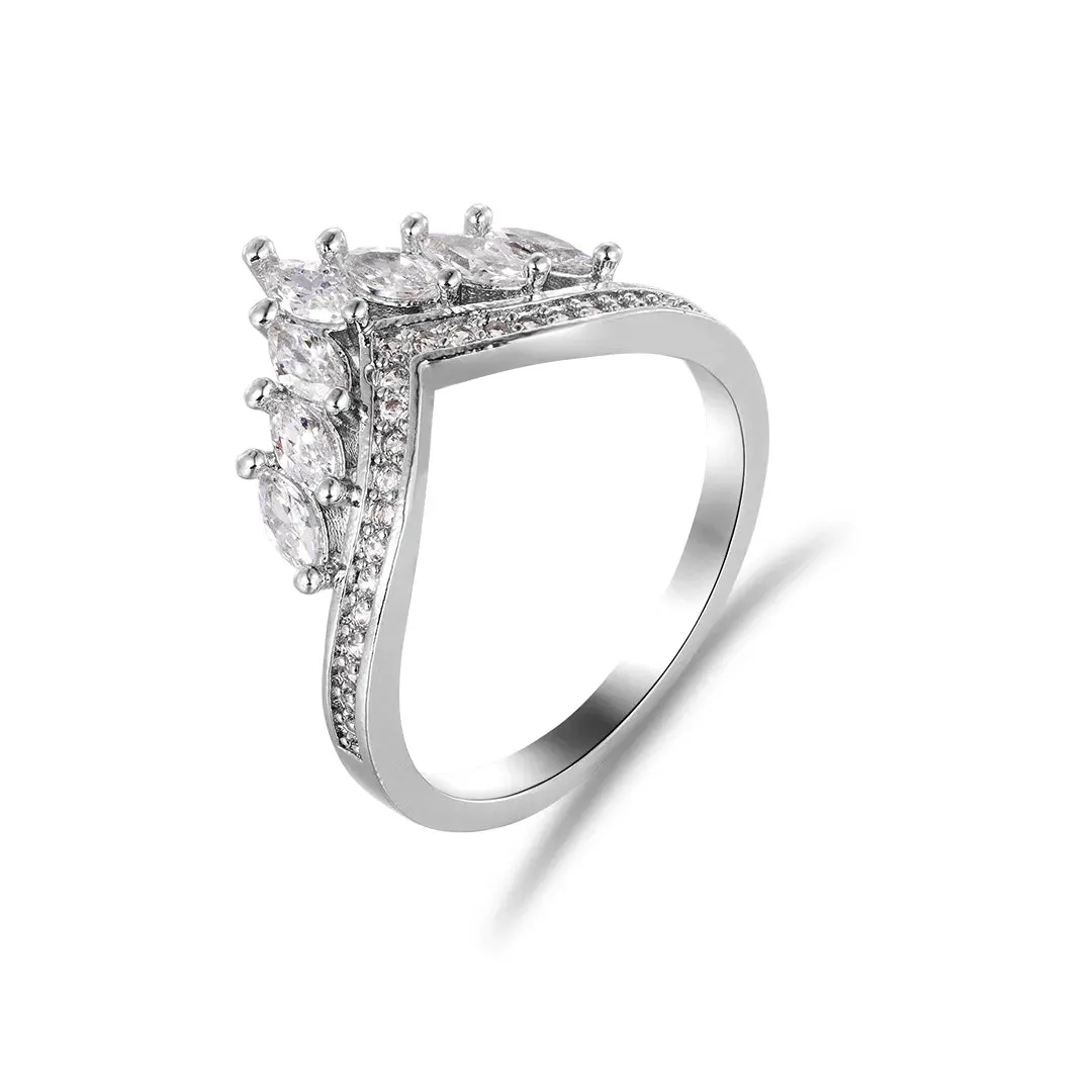 Moissanite Princess Wish Crown Ring