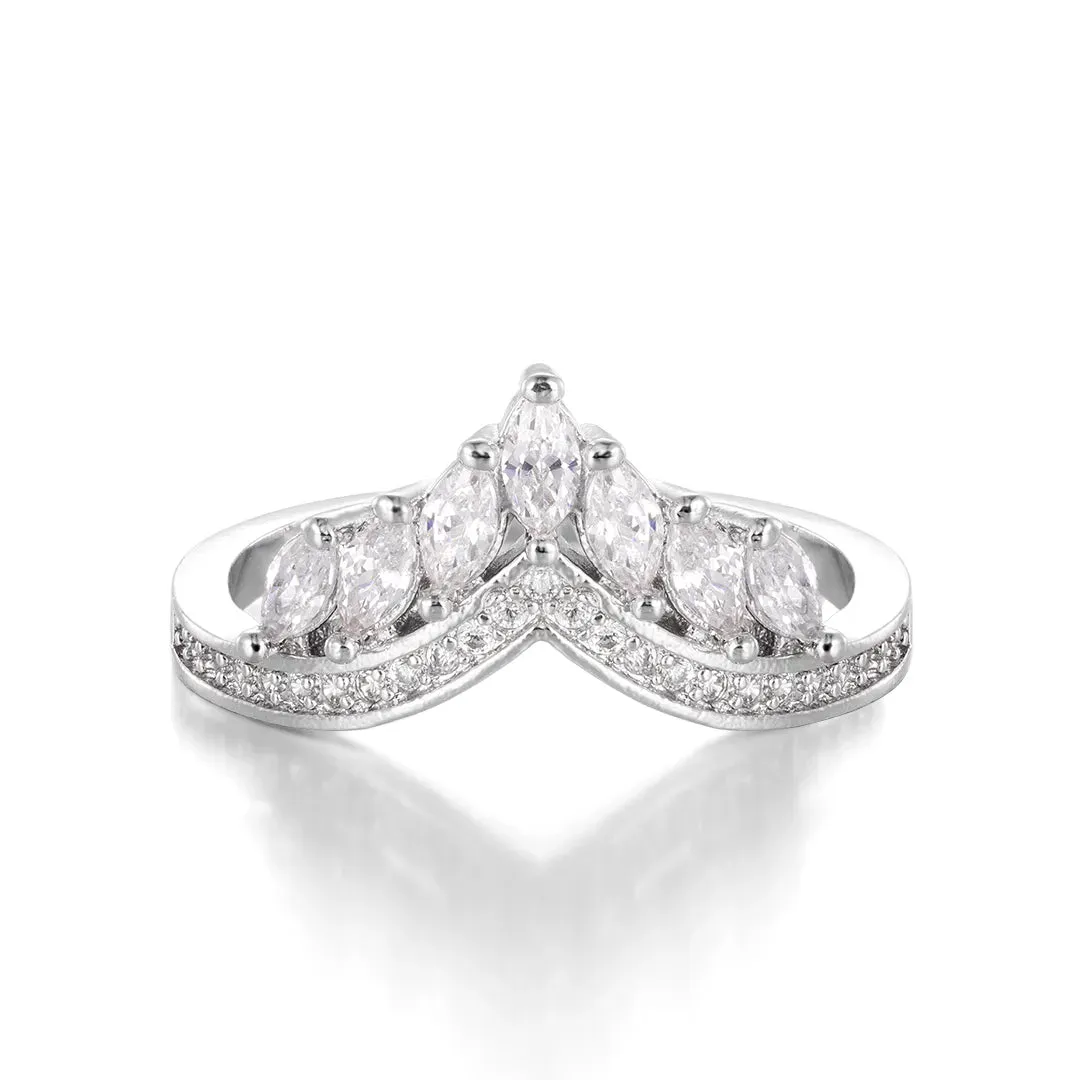 Moissanite Princess Wish Crown Ring