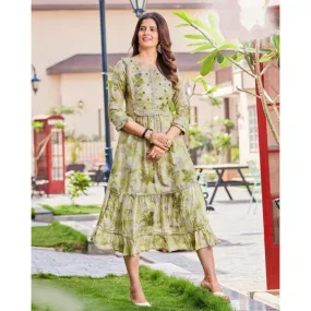 Party wear Women's Long Designer Gown Green