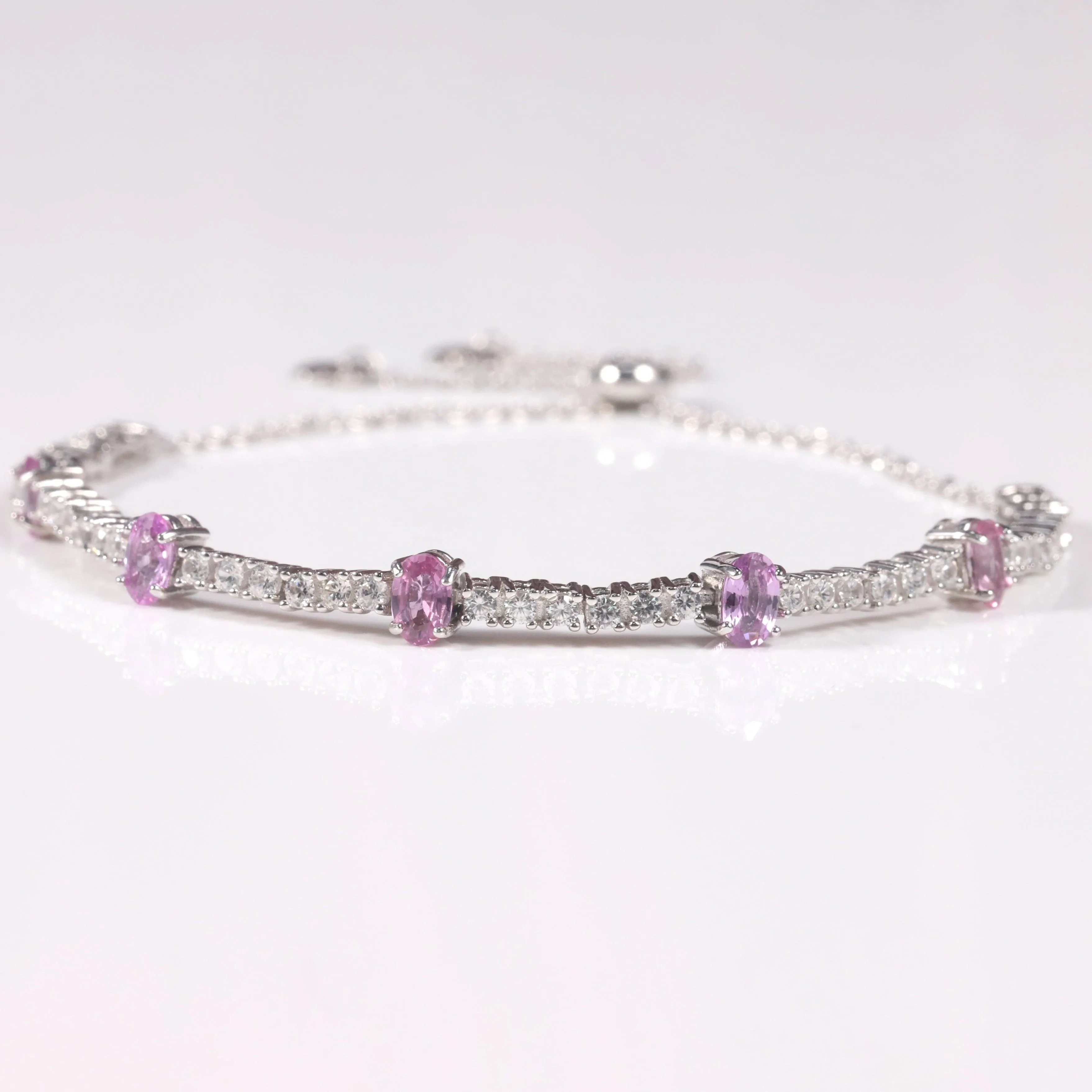 Pink Sapphire Adjustable Bracelet