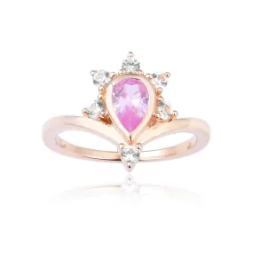 Pink Sapphire Teardrop Ring