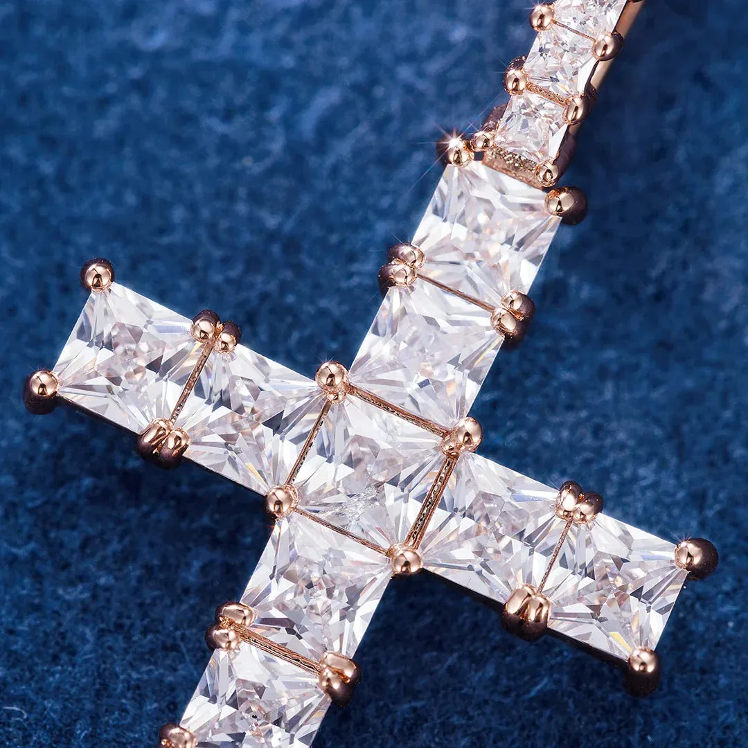 Princess Cut Cross Pendant