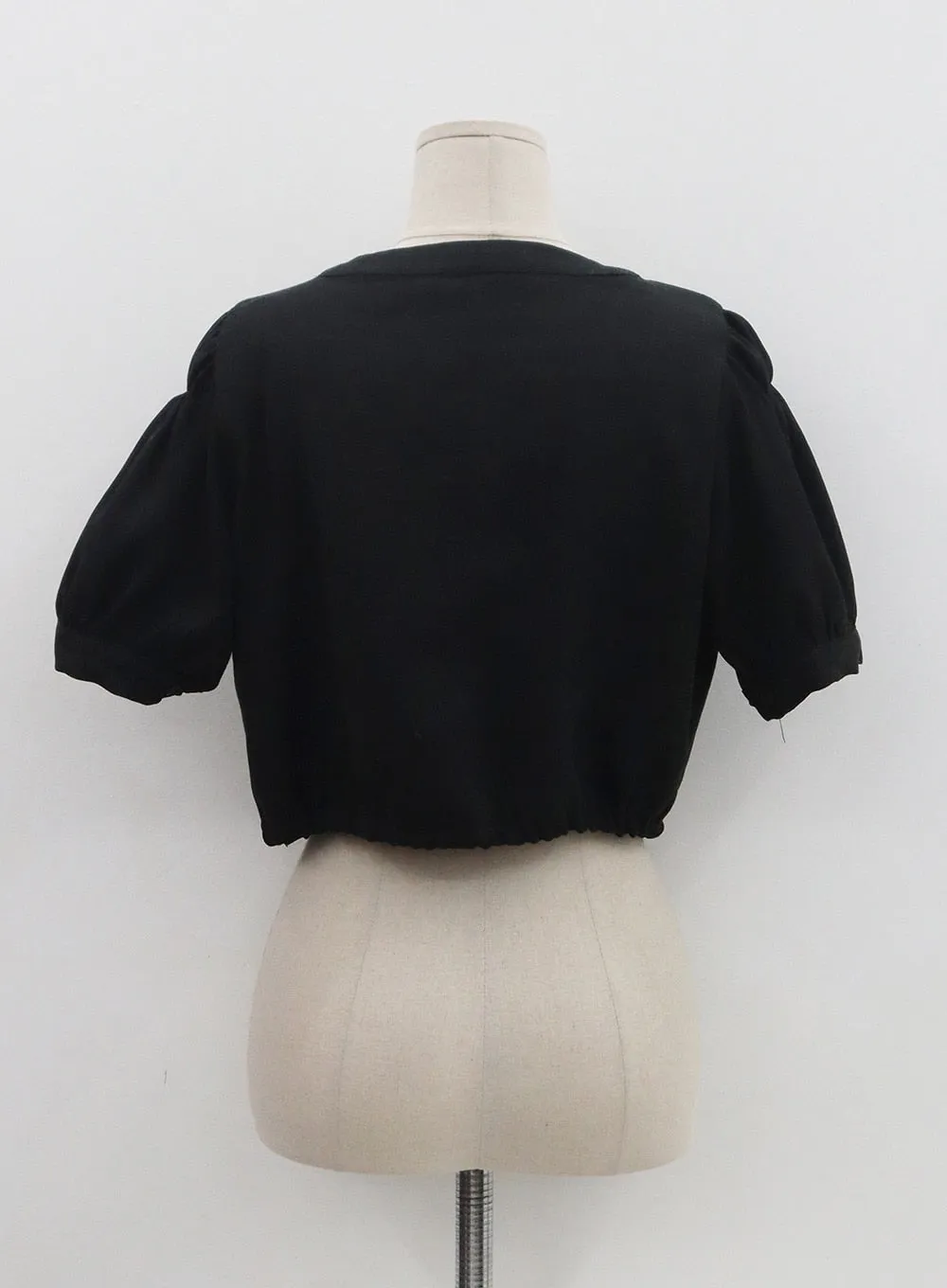 Square Neck Short Puffy Sleeve Crop Blouse ON01