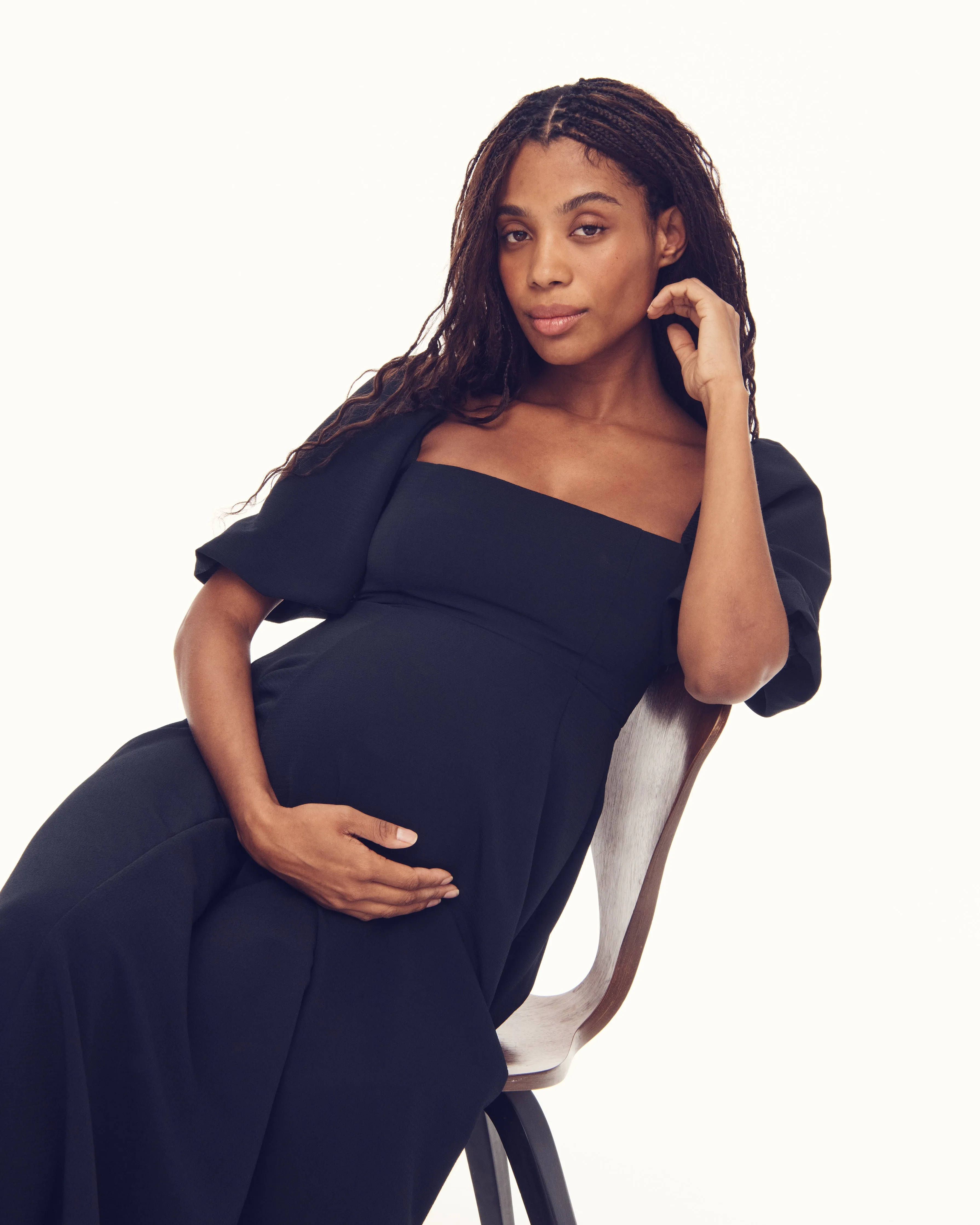 The Maternity Matilda Dress - Black Crepe