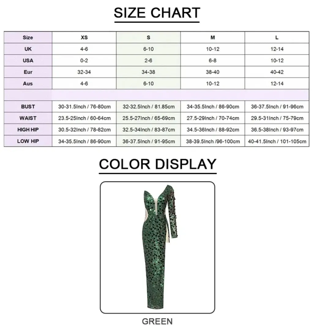 Woman Sexy One Shoulder Dress 2023 Summer Mesh Patchwork Luxury Sequin Sexy V Neck Long Evening Gown